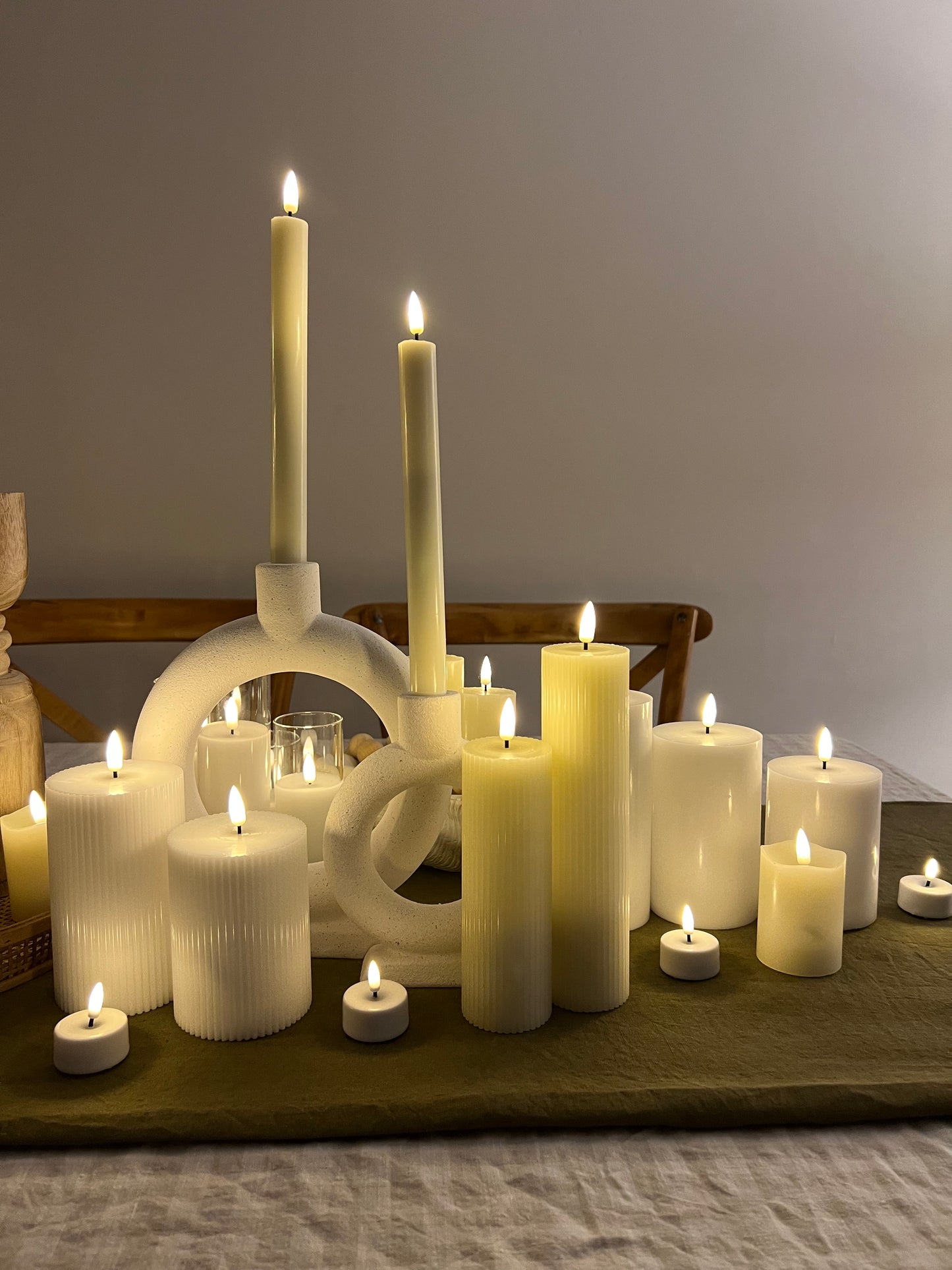 Dinner Candles Flat Top Duo LRG