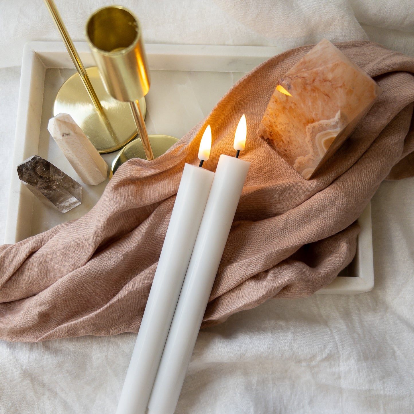 Dinner Candles Flat Top Duo LRG