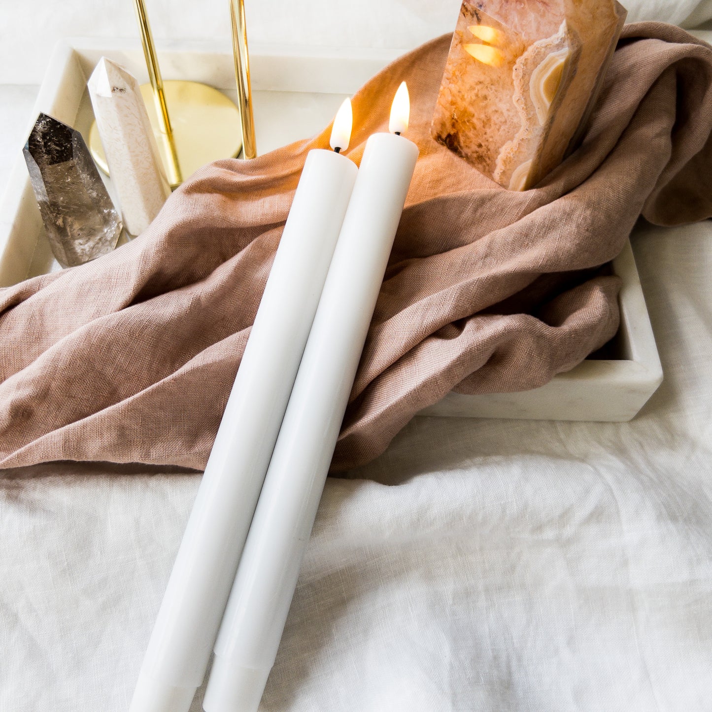 Dinner Candles Flat Top Duo LRG